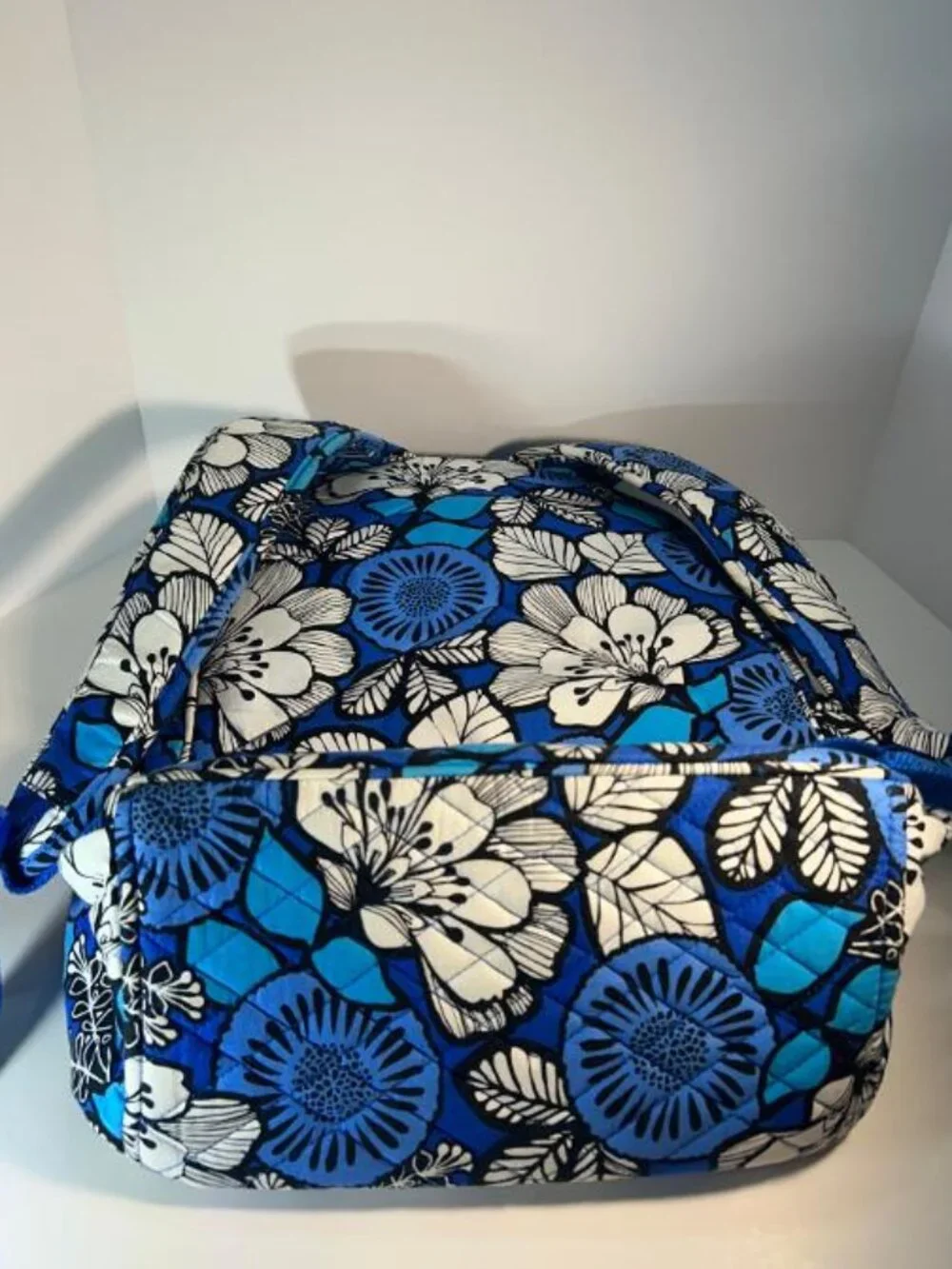 Vera Bradley Campus Backpack Blue Bayou Floral Pattern